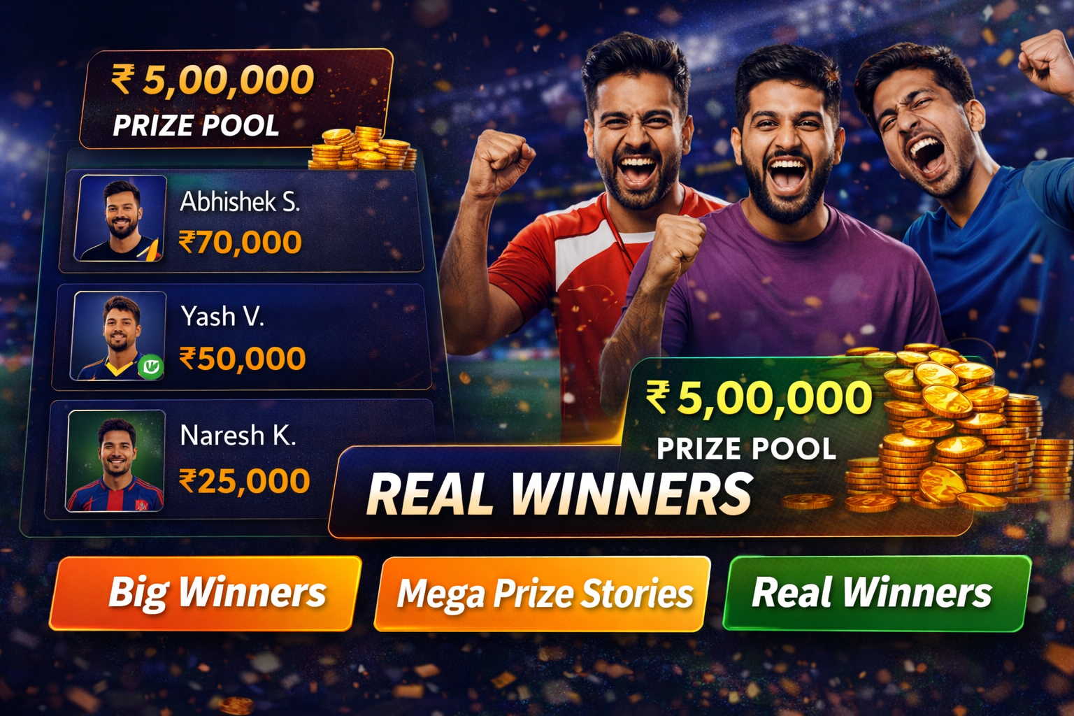 Come App Link fantasy cricket result notes